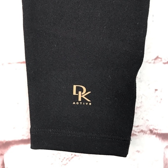 DONNA KARAN Active Activewear Leggings black with tan mesh panel Size XS NWT - Picture 8 of 15